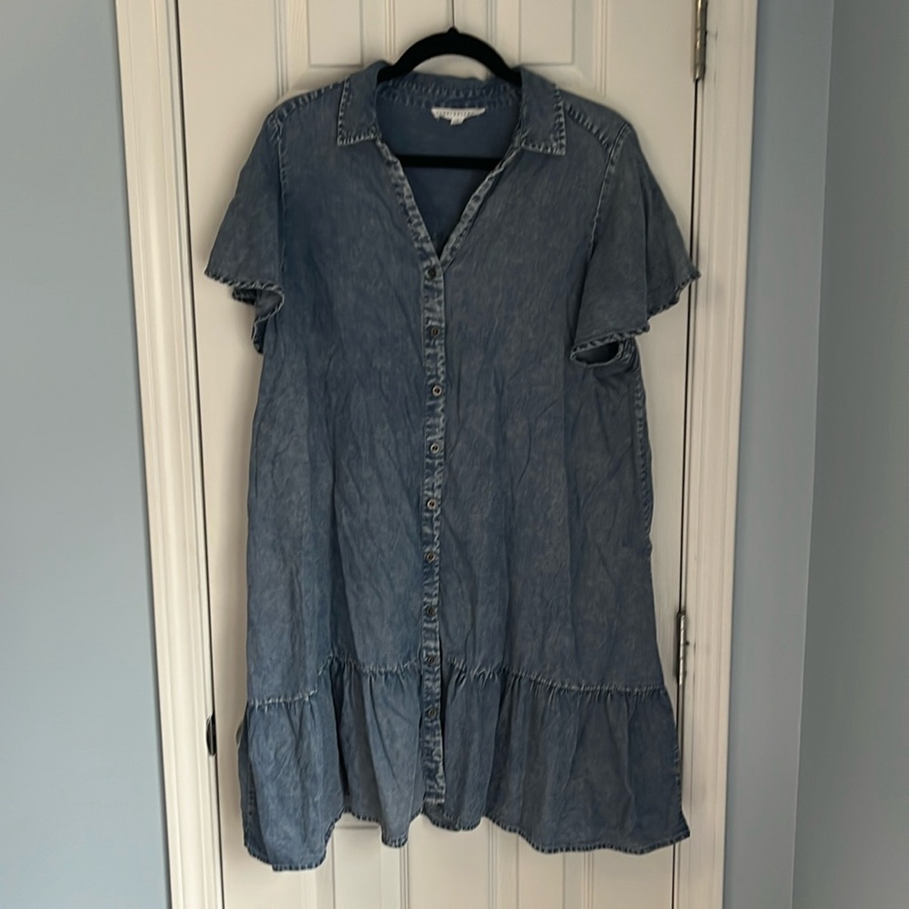 Flowy Denim Shirt Dress